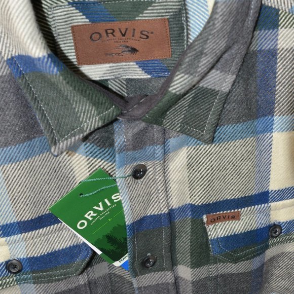 Men’s Green Flannel Shirt Orvis - Picture 6 of 6